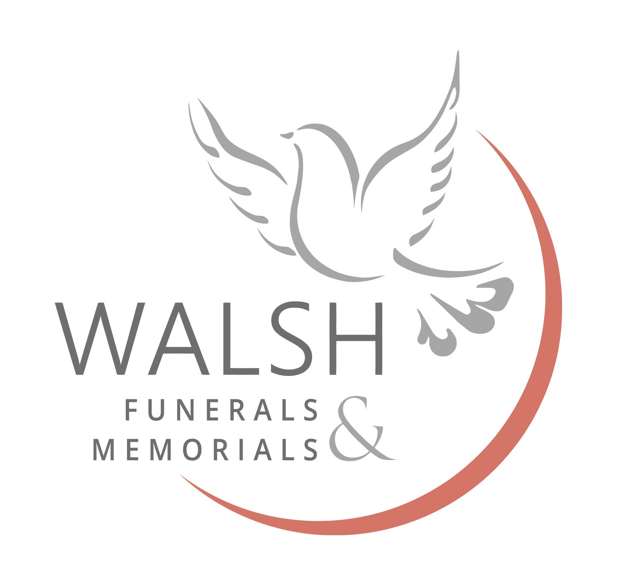 The logo for WALSH FUNERALS & MEMORIALS